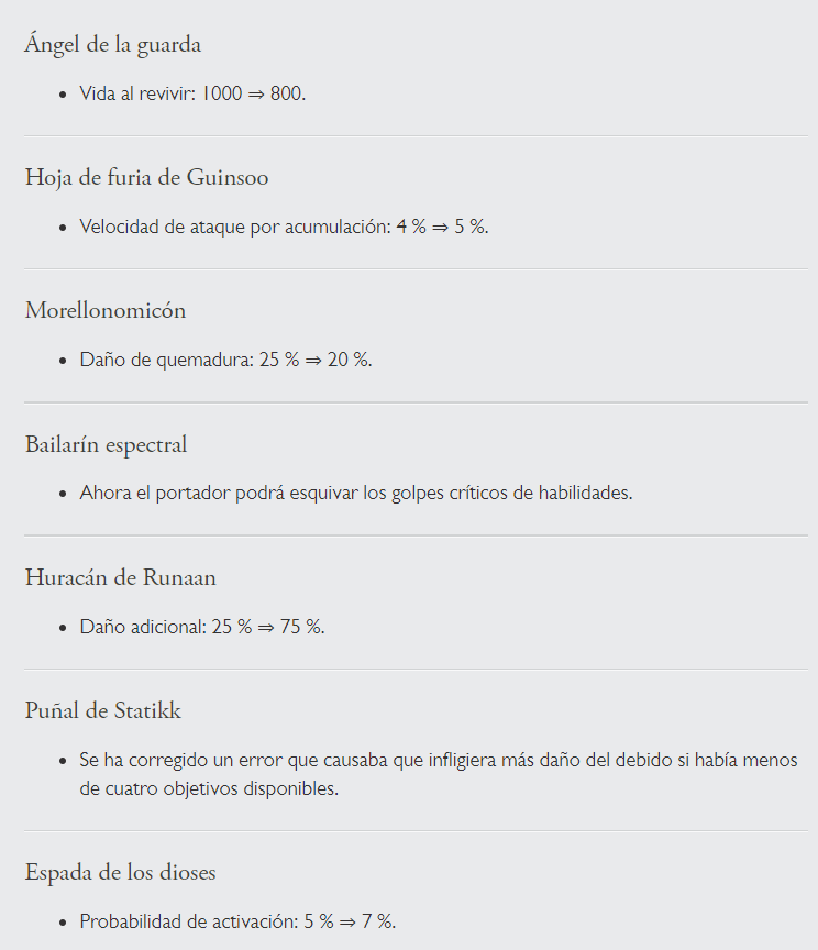 Cambios en objetos en la versión 9.15B de TFT. Fuente: https://euw.leagueoflegends.com/es/news/game-updates/patch/teamfight-tactics-patch-915b-notes Cambios en objetos en la versión 9.15B de TFT. Fuente: https://euw.leagueoflegends.com/es/news/game-updates/patch/teamfight-tactics-patch-915b-notes