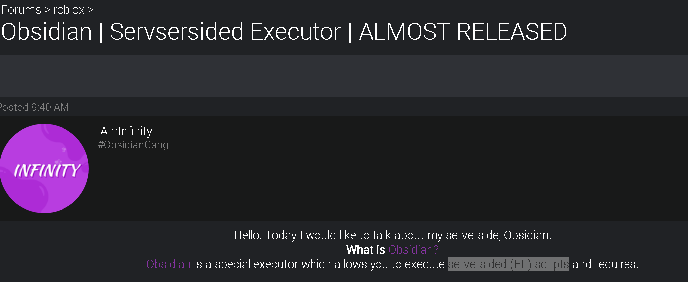 Expose Infinity Exposed Wearedevs Forum - roblox server side script executor
