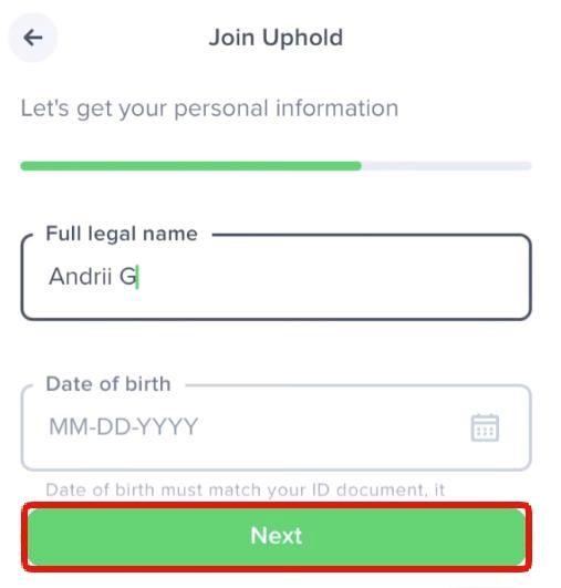 uphold review: login and sign up