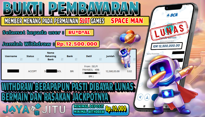 🏆 BUKTI KEMENANGAN SPACE MAN MEMBER  JAYAJITU🏆