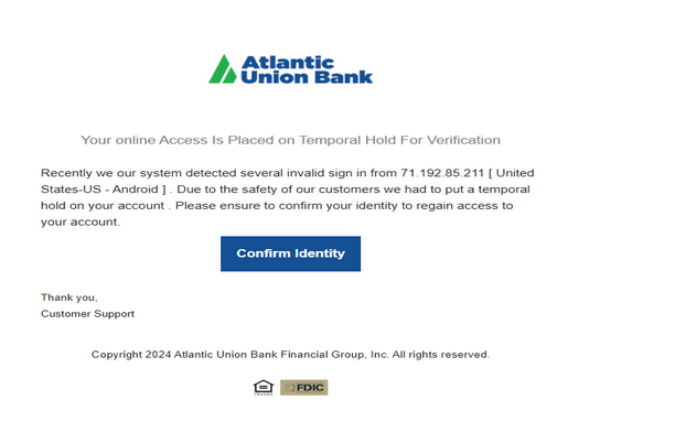 ✅ Atlantic Union Bank - Inbox To All 2025 ☑️ Letter High Quality Send Inbox HTML 2025 ✅