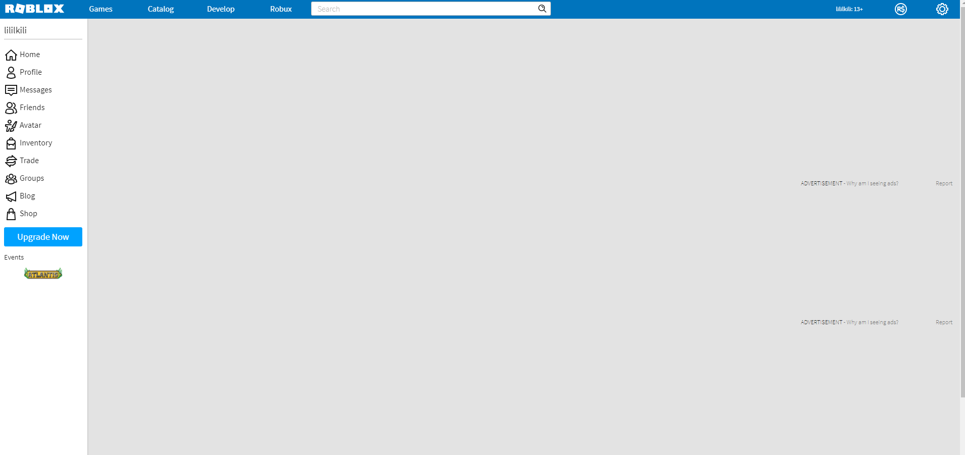 The Roblox Website Is Blank Roblox - roblox events atlantis
