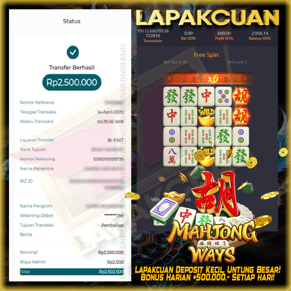 Bukti kemenangan member lapakcuan