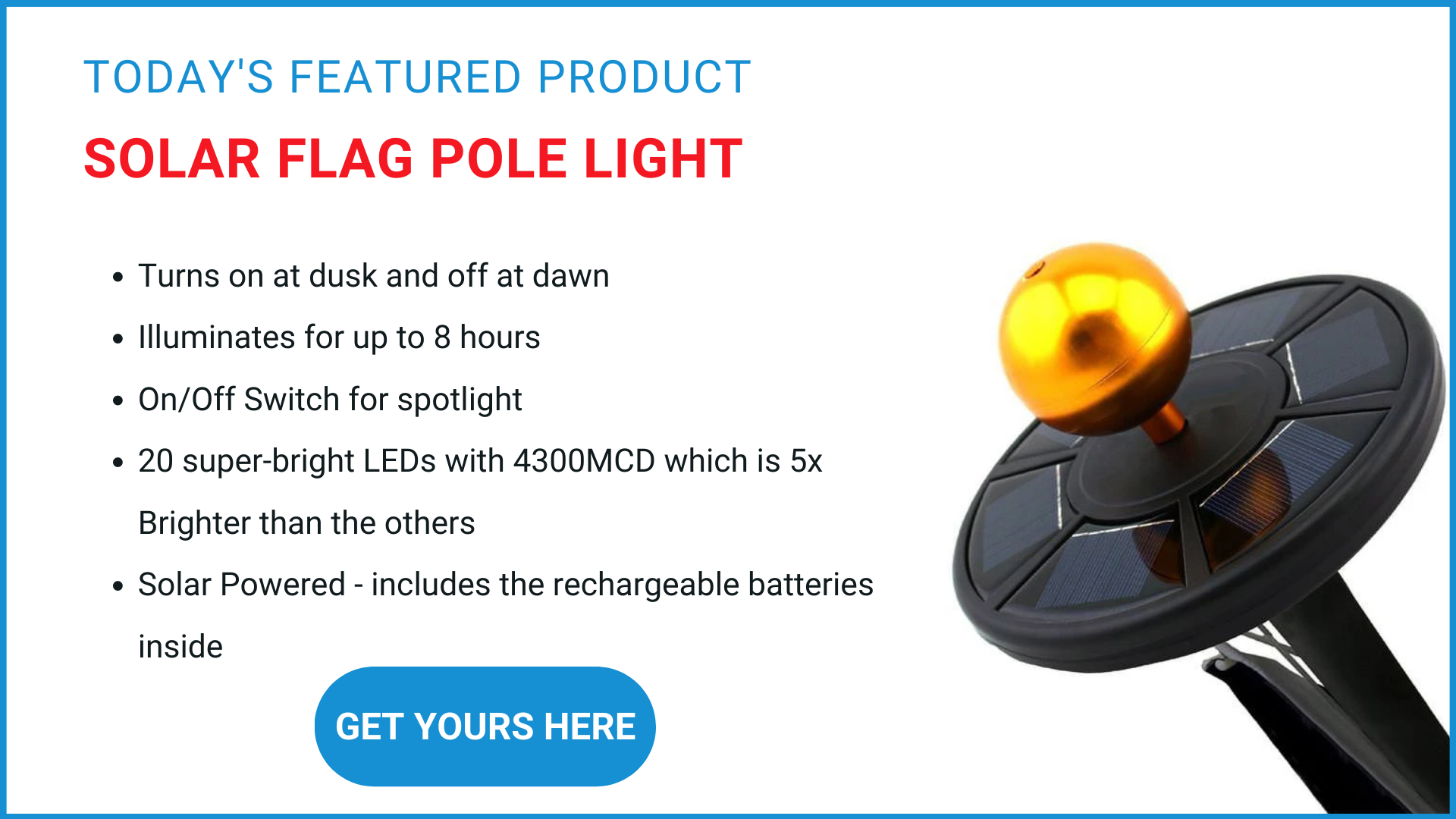 Stand Flagpoles Solar Flagpole Light