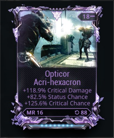 WTS > Crit Chance + Crit Damage Opticor Riven! - PC: Trading Post ...