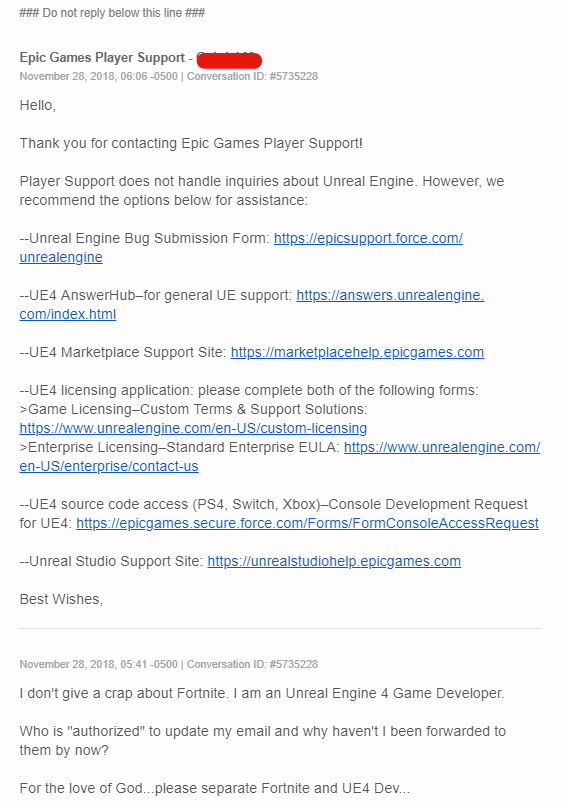 Epic Games Account Support Fortnite Only Now Feedback For Unreal Engine Team Unreal Engine Forums