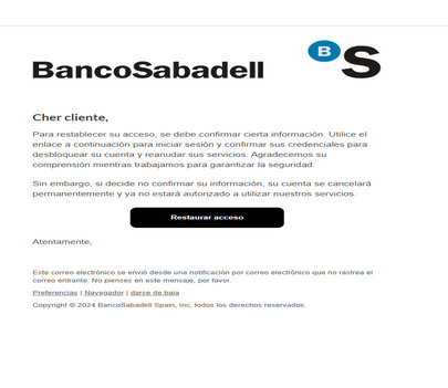 Banco Sabadell Spain High Quality Send Inbox HTML 2025 ✅