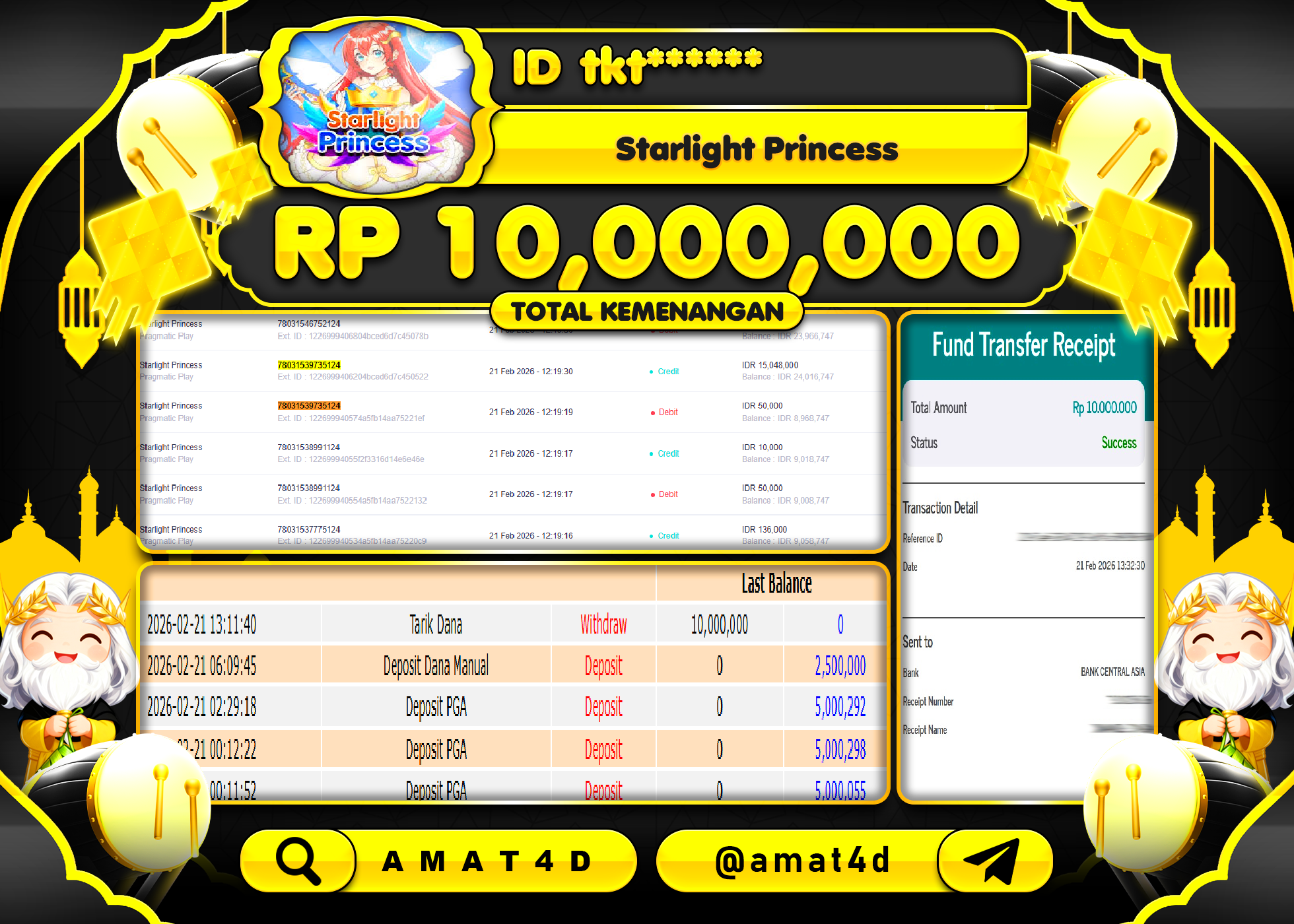 AMAT4D KEMENANGAN DI SLOT STARLIGHT PRINCESS Rp.10,000,000 BERHASIL TERBAYAR LUNAS