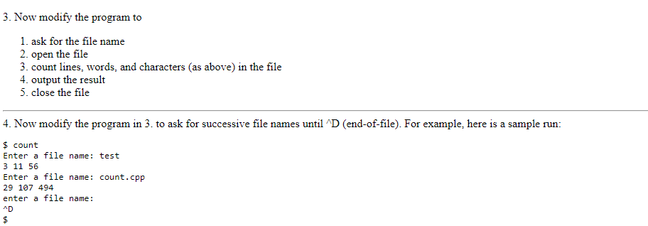 Solved s nam * count.cpp * date * description #include | Chegg.com