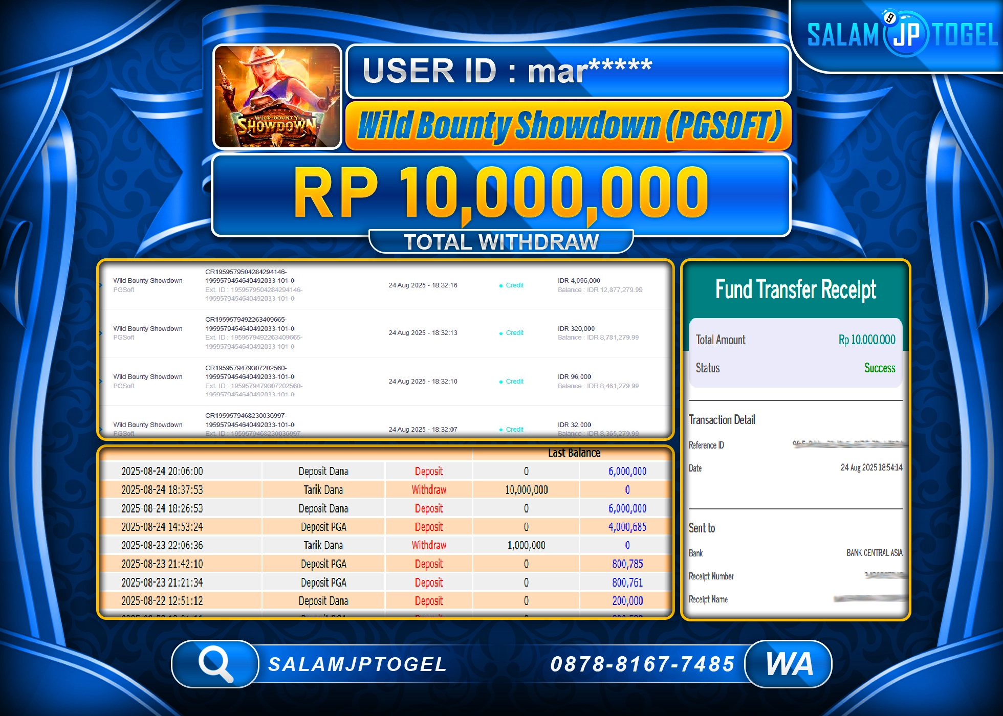 SALAMJPTOGEL MENANG Wild Bounty Showdown Rp.10,000,000