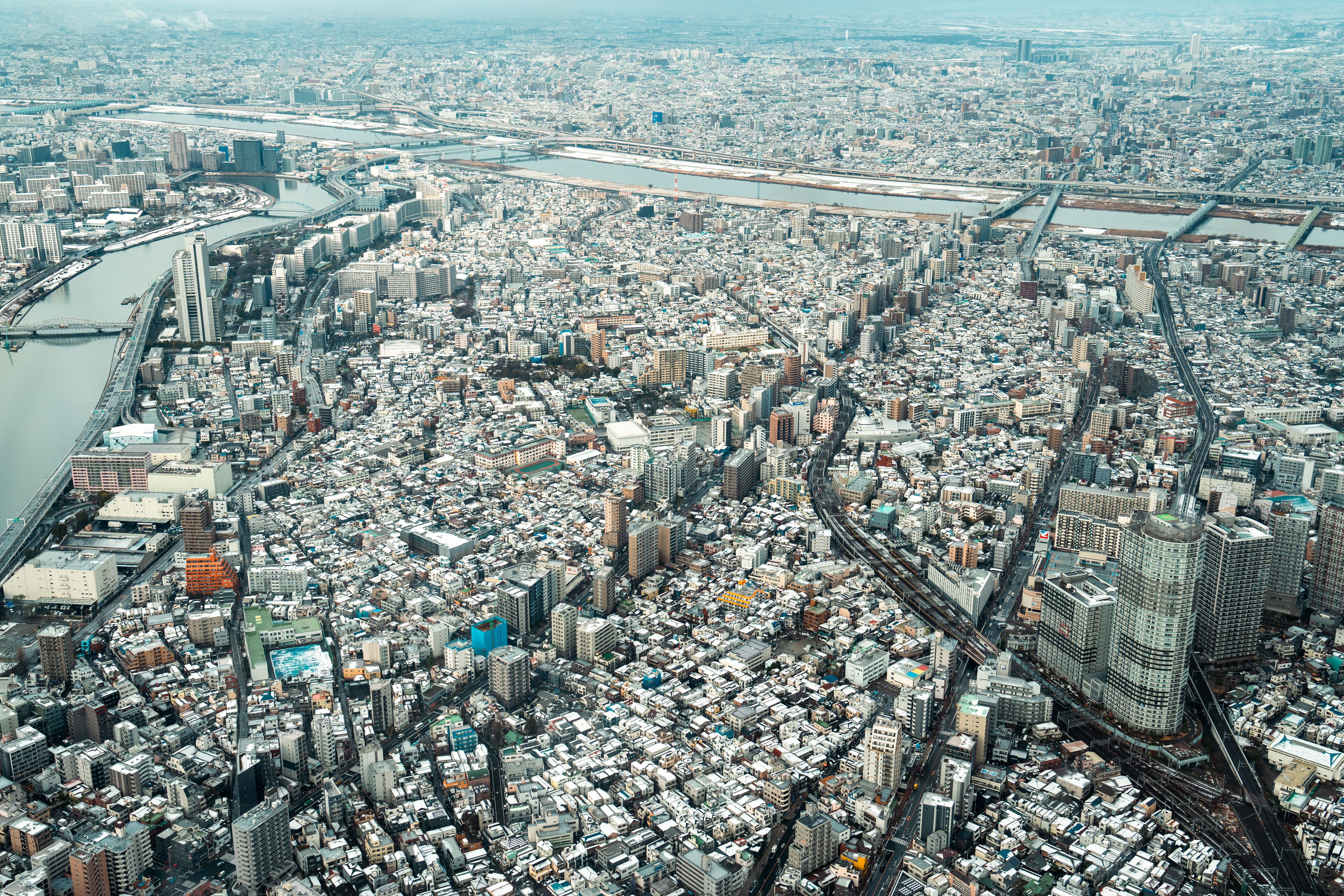 京島の上空