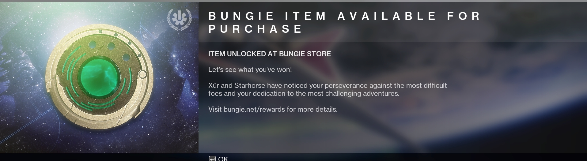 Starhorse Bungie reward, how to redeem? r/DestinyTheGame