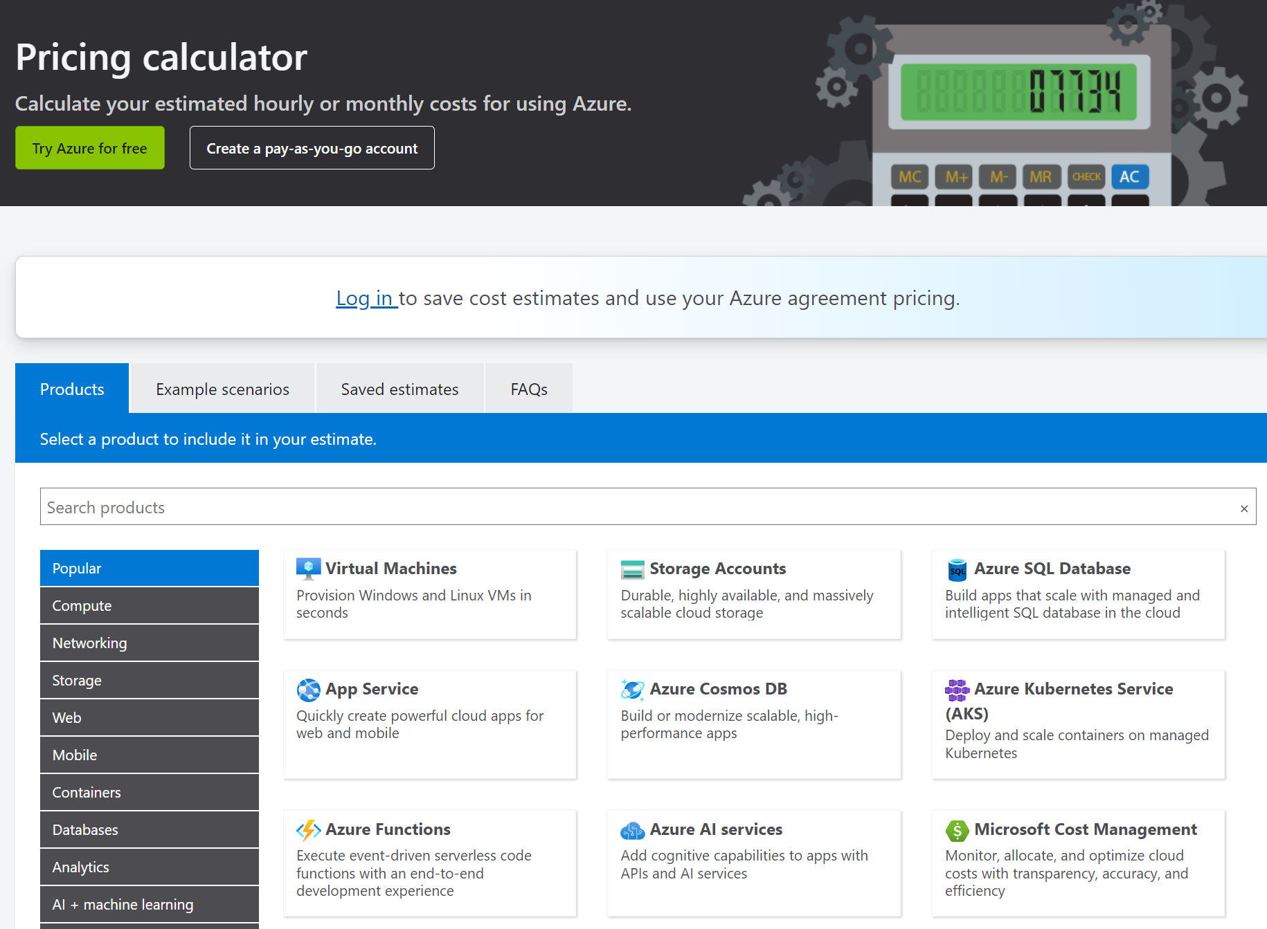 Pricing calculator