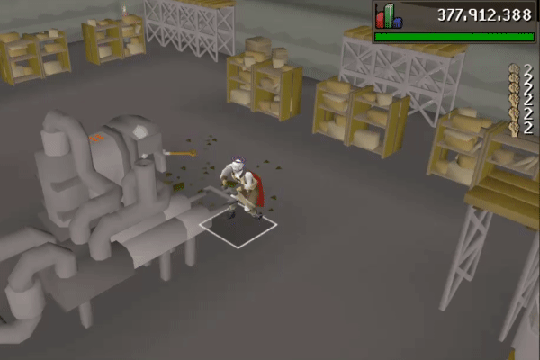 a gif showing how to pump at the blast furnace in OSRS
