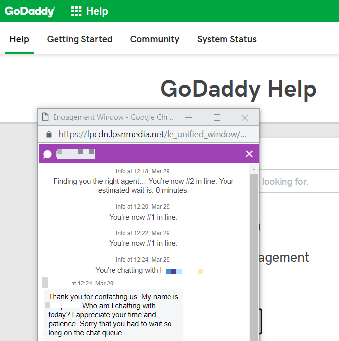 godaddy live chat