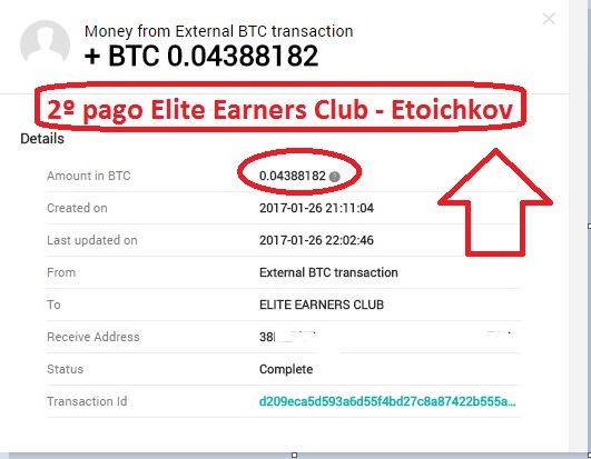 2º pago Elite Earners Club 40$ - 0.04388 BTC 2c4ff1b24354b72e9fb5c97e1cd3e02c