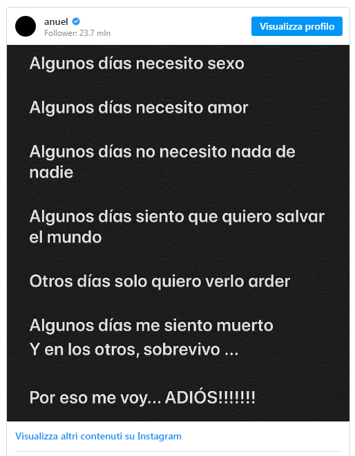 Anuel AA si è ritirato