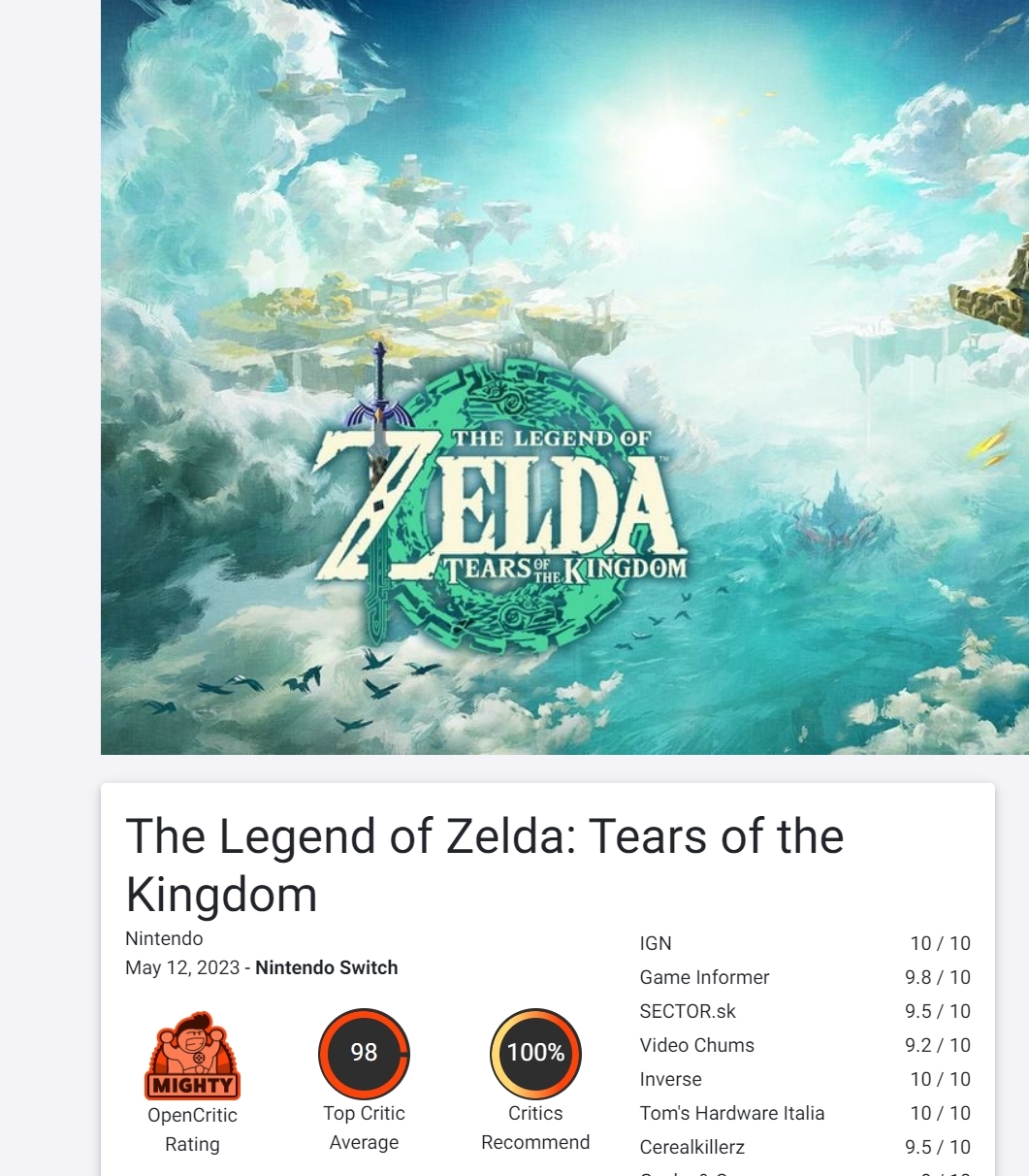 The Legend Of Zelda: Tears Of The Kingom - VA A SER GOTY 