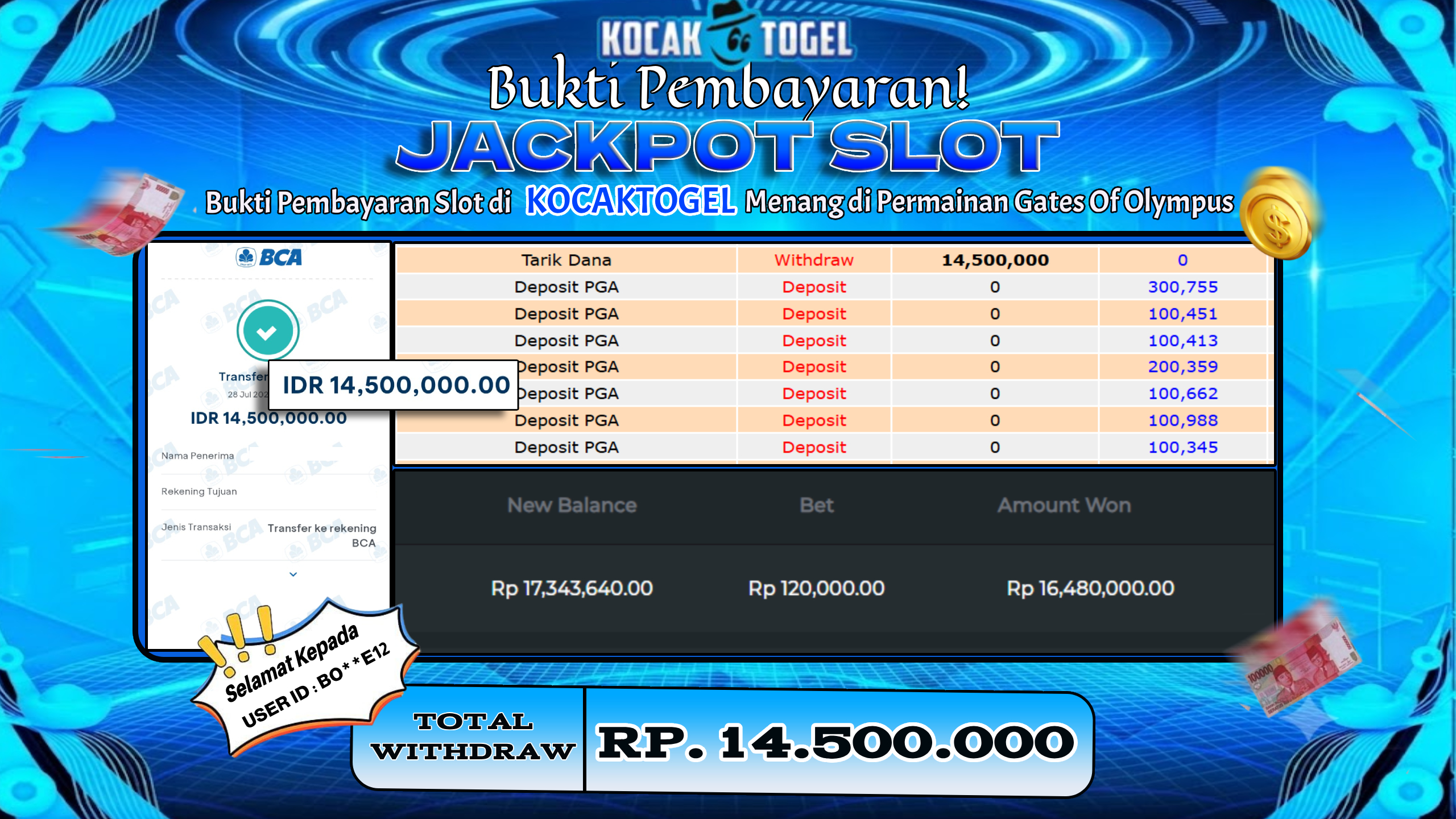 🏆 BUKTI KEMENANGAN Gates Of Olympus  MEMBER KOCAKTOGEL  🏆