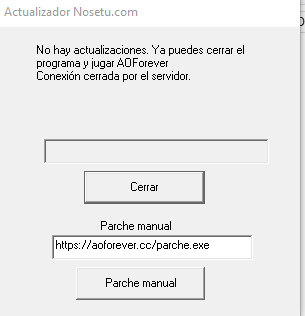 Ejemplo visual del proceso de parche manual para AOForever