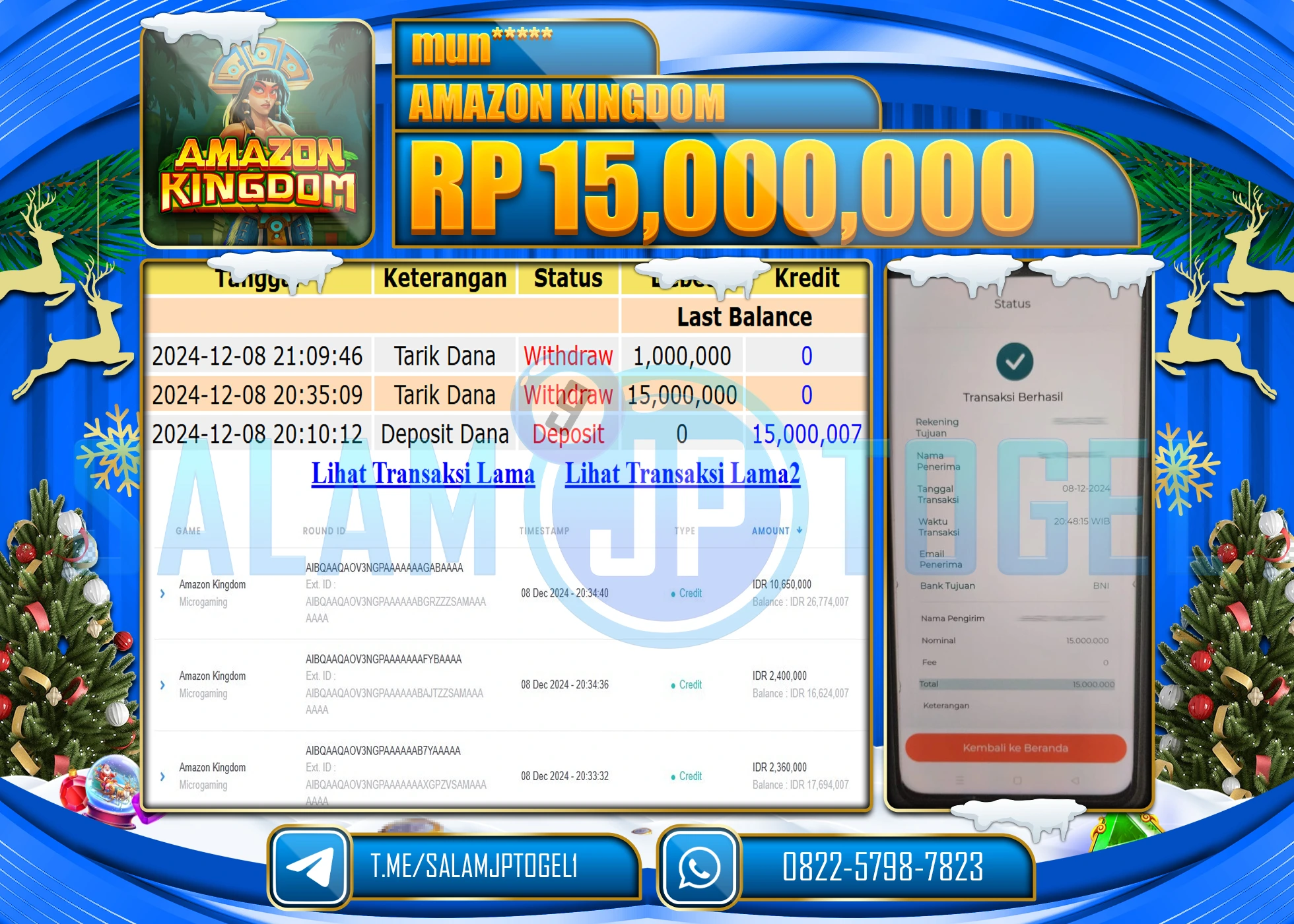 SALAMJPTOGEL MENANG SLOT AMAZON KINGDOM Rp.15,000,000 LUNAS