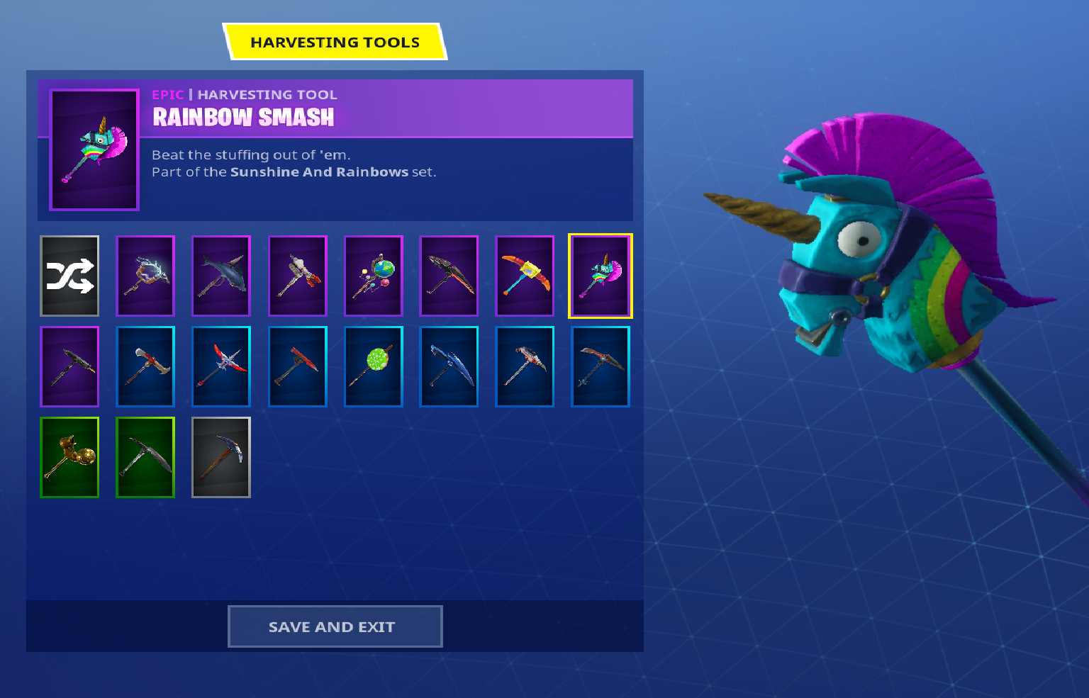 Stacked fortnite account pickaxes