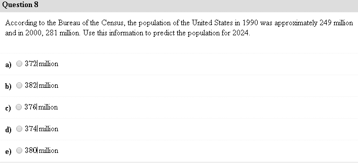 Solved According To The Bureau Of The Census, The Population | Chegg.com