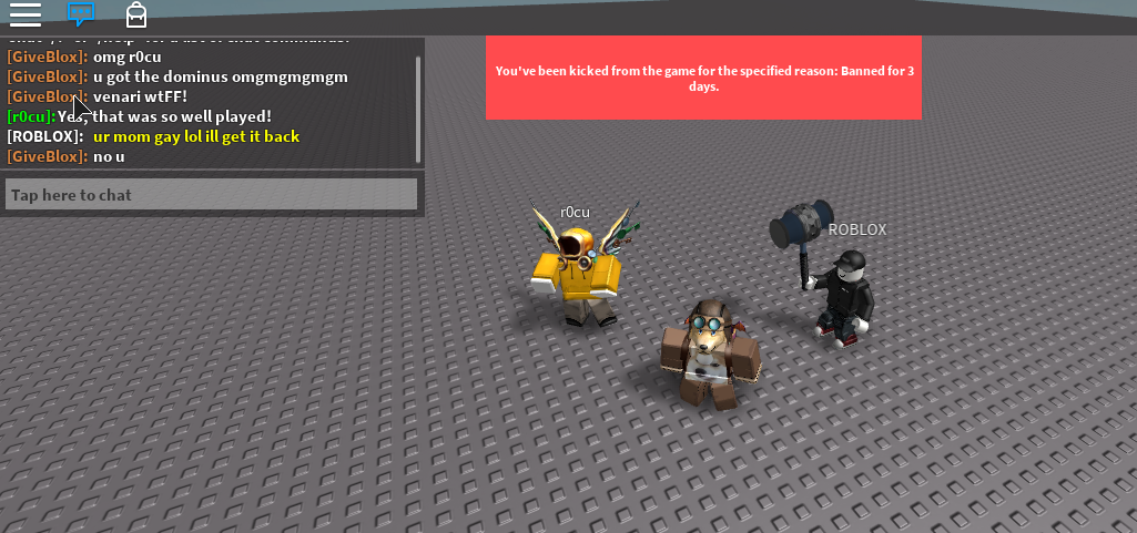 Banned For 3 Days Cause I Said No U To Roblox - for r0cu roblox