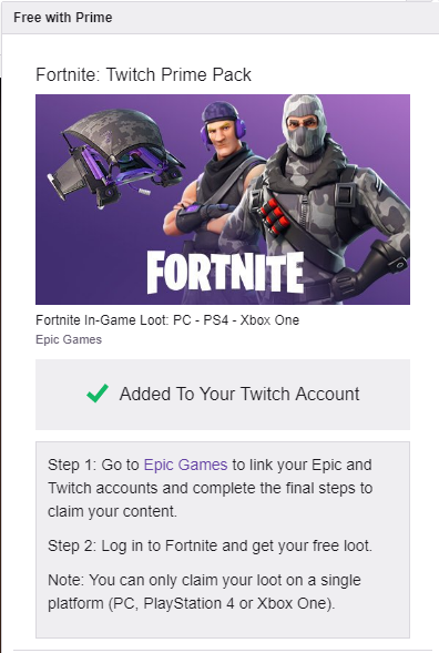 pc ps4 xbox one - fortnite twitch prime trial