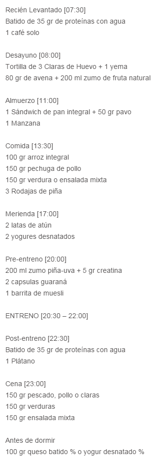 Dieta para definir mi cuerpo