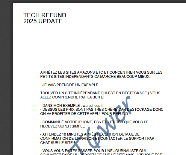 TECH REFUND Iphone ( FR ) 📌Fresh-Method☑️-High-Quality-PDF-☑️Latest-