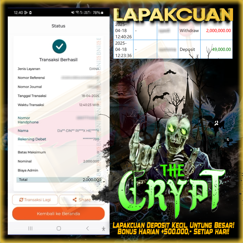 Bukti kemenangan member lapakcuan
