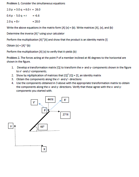 Solved Consider the simultaneous equations & write the | Chegg.com