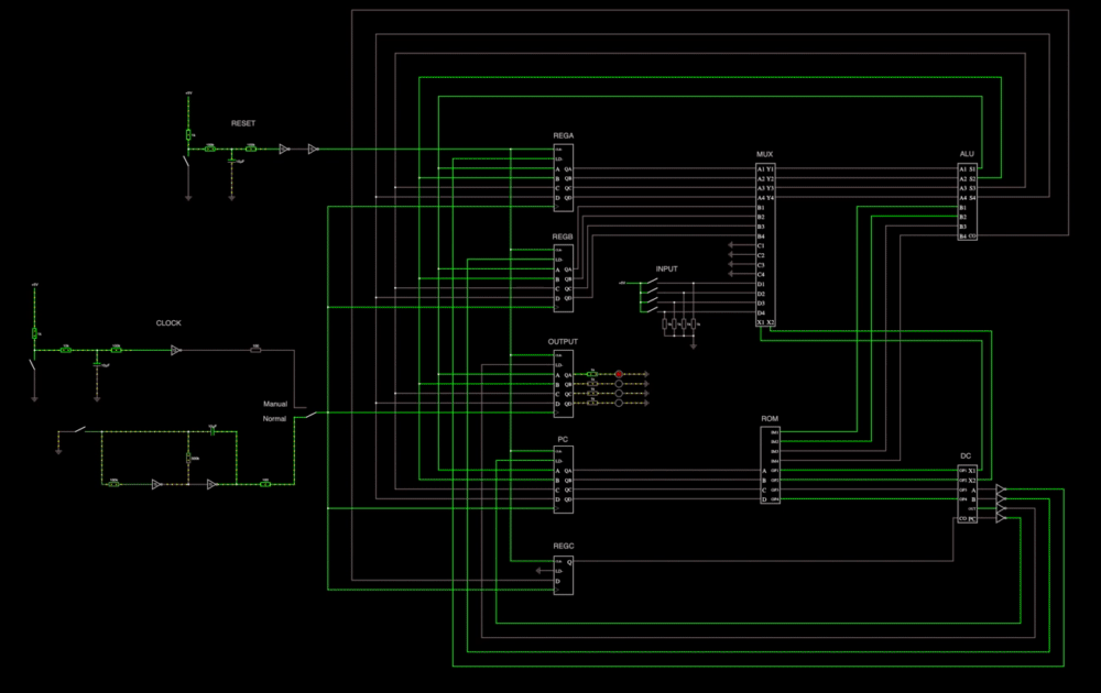 Circuit Simulator Appletで作ってみた4bit CPU