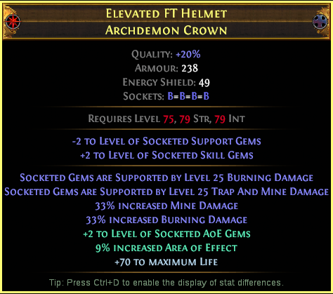 Example crafted Elevated FT Helmet