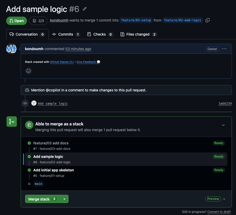 Stack on Web UI