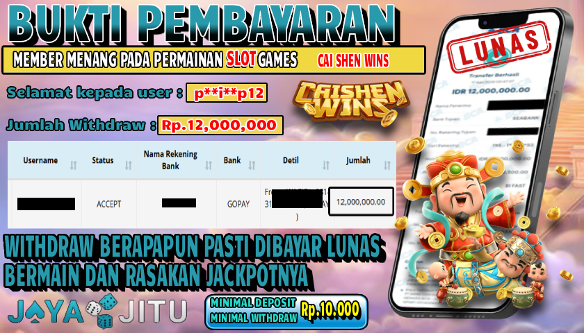 🏆 BUKTI KEMENANGAN CHAISEN WINS MEMBER  JAYAJITU🏆