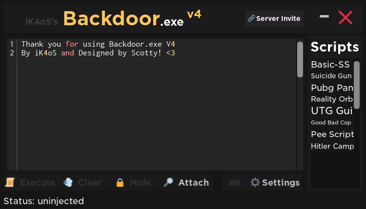 Backdoor Checker Gui V4 With Ss - tge the death star new roblox