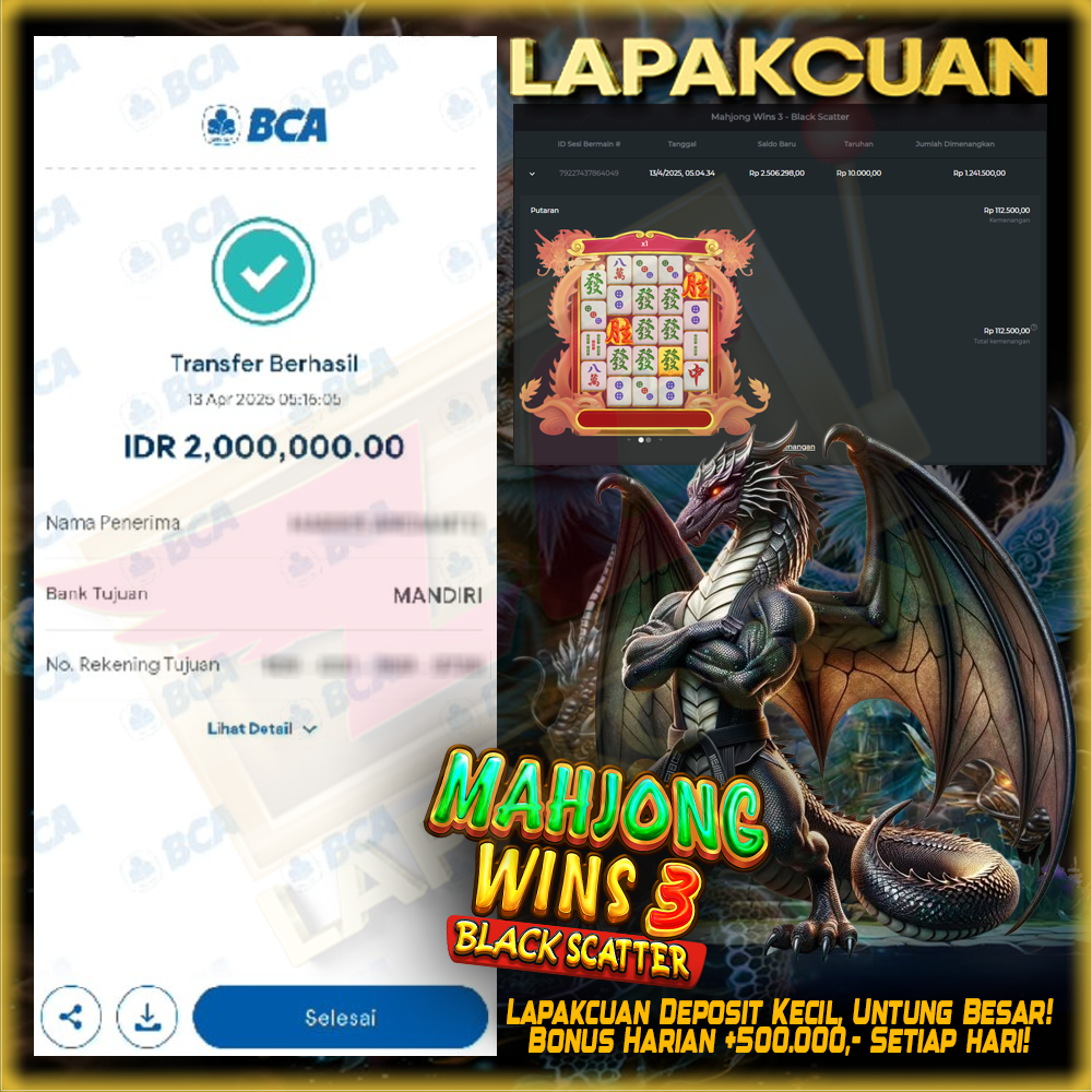 Bukti kemenangan member lapakcuan