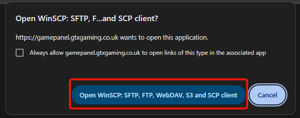 WinSCP Password Prompt