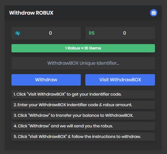 Withdrawbox Instant Robux Withdraws