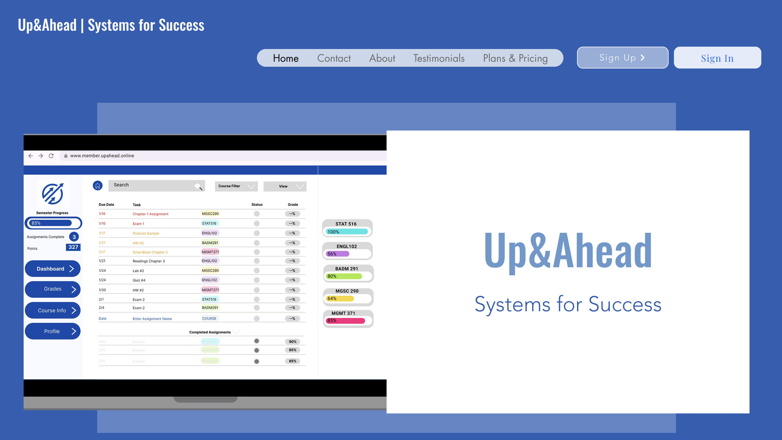 UpAhead - an online learning platform for students to prepare for college and beyond.