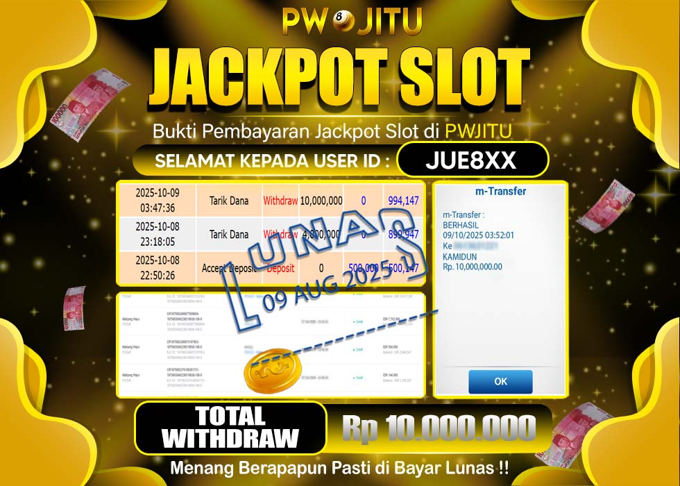 PWJITU JACKPOT SLOT MAHJONG WAYS Rp.10.000.000,- LUNAS