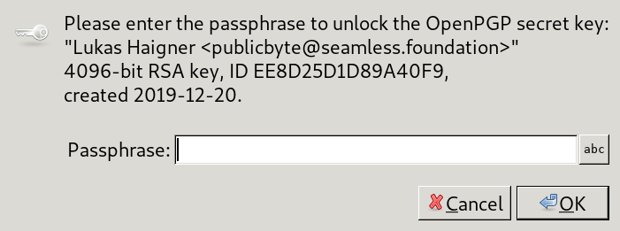Passphrase prompt