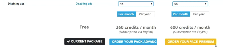 If the premium package is 600 Credits / Month, why is mine 760 Credits / Month? 349684346f9c80a2f68233af384c6c0e