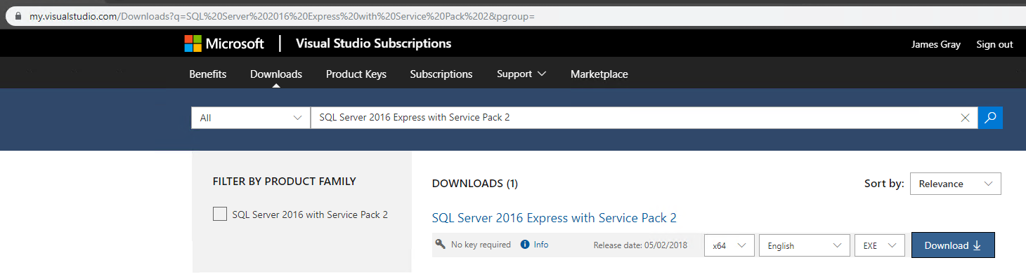 SQL Server 2016 Download Page