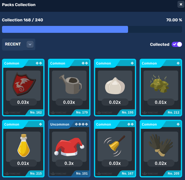 Card Collection Interface