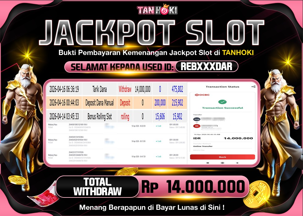 HAPPY JACKPOT MEMBER TANHOKI SLOT MAHJONG WAYS  Rp  14.000.000-, - LUNAS