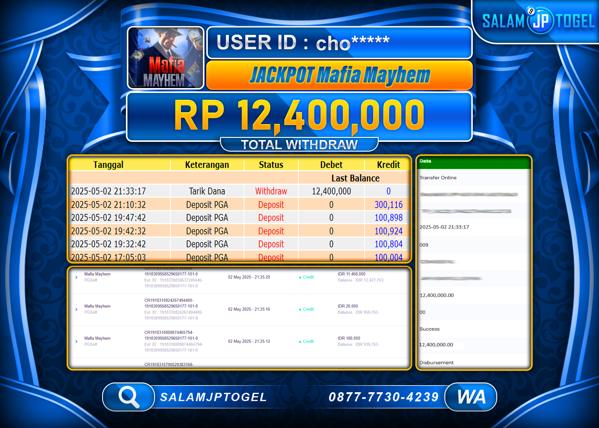 SALAMJPTOGEL MENANG MAFIA MAYHEM Rp.12,400,000 LUNAS
