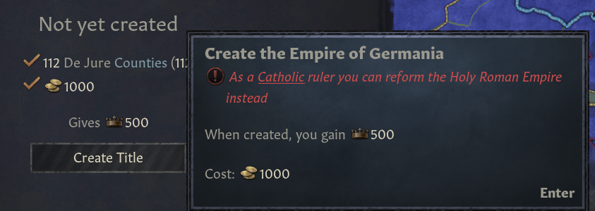 Major Decision Restore Holy Roman Empire Not Available R Crusaderkings